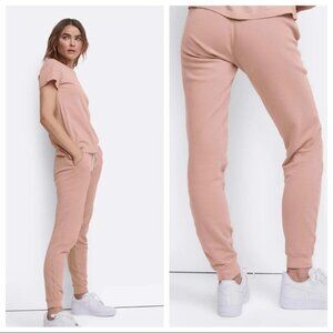 NEW MATE The Label 100% Organic Terry Classic Jogger in Rose Sz. XS